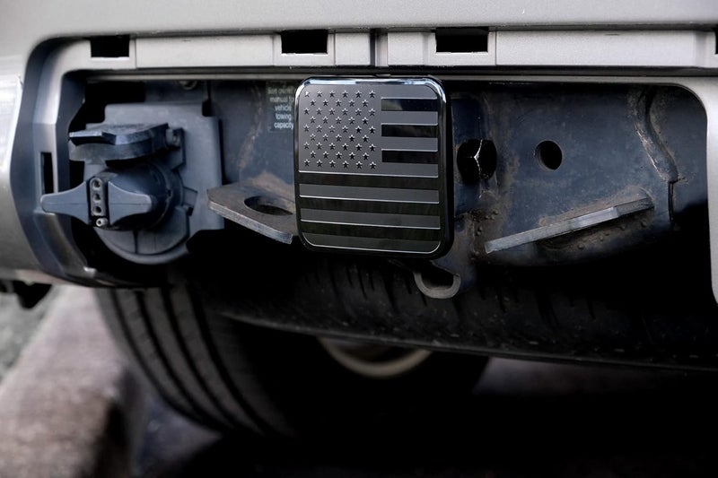 eVerHITCH 2 Inch Trailer Hitch Cover Plug with Metal American Black Flag Fit for Any 2" Hitch Receivers - Image 5